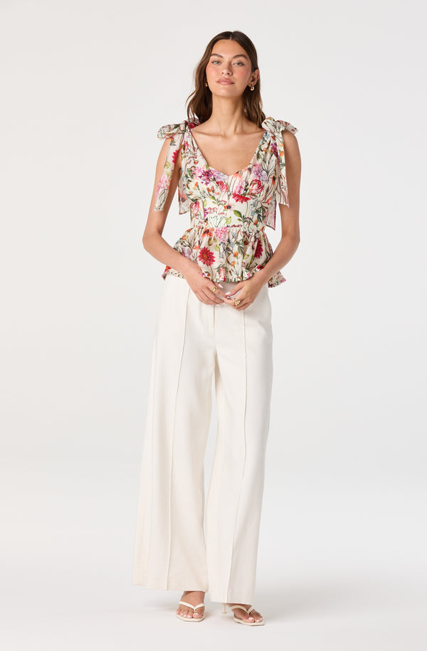Lenora Floral Corset Peplum Top - ASTR the Label