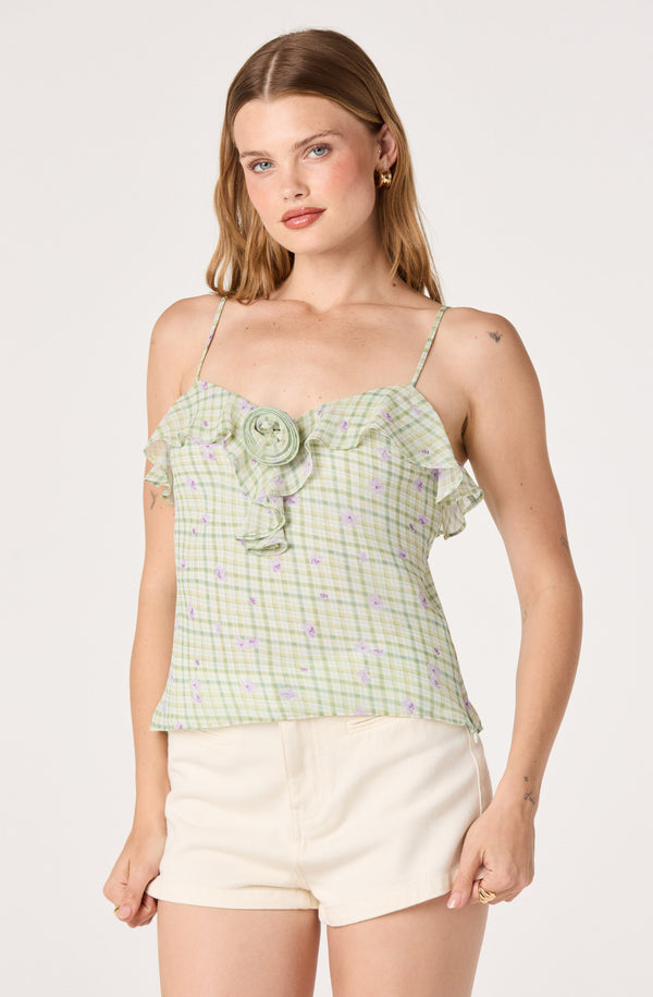 Gianna Rosette Ruffle Sweetheart Tank - ASTR the Label