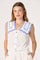 Sticky add to cart - Corinne Embroidered Sailor Collar Top