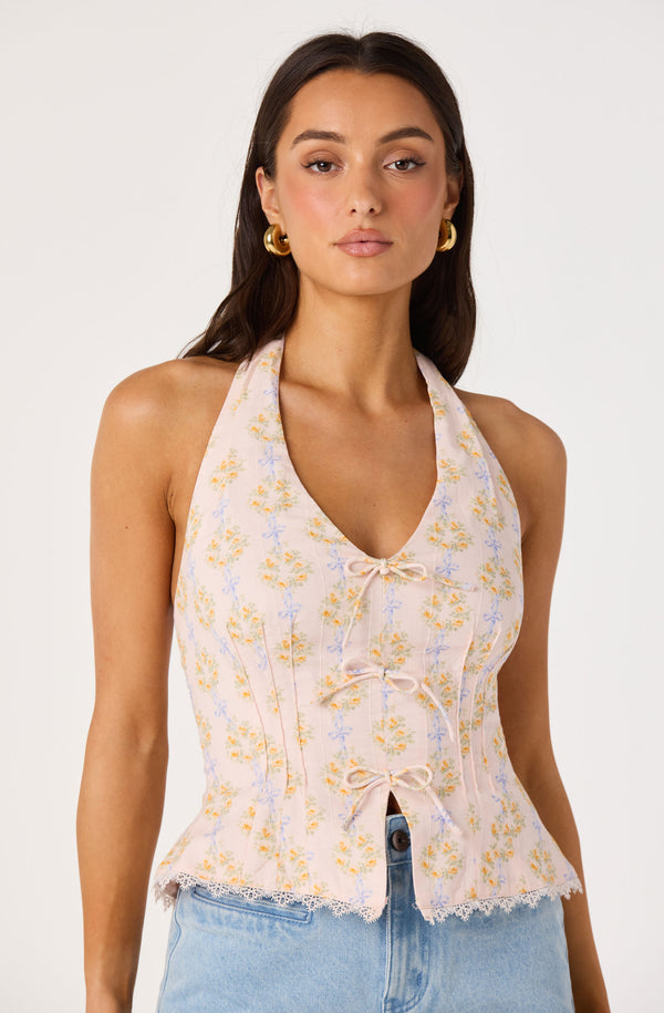 Julia Floral Halter Top - ASTR the Label