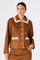 Sticky add to cart - Gavriella Lace-Trim Faux Suede Jacket