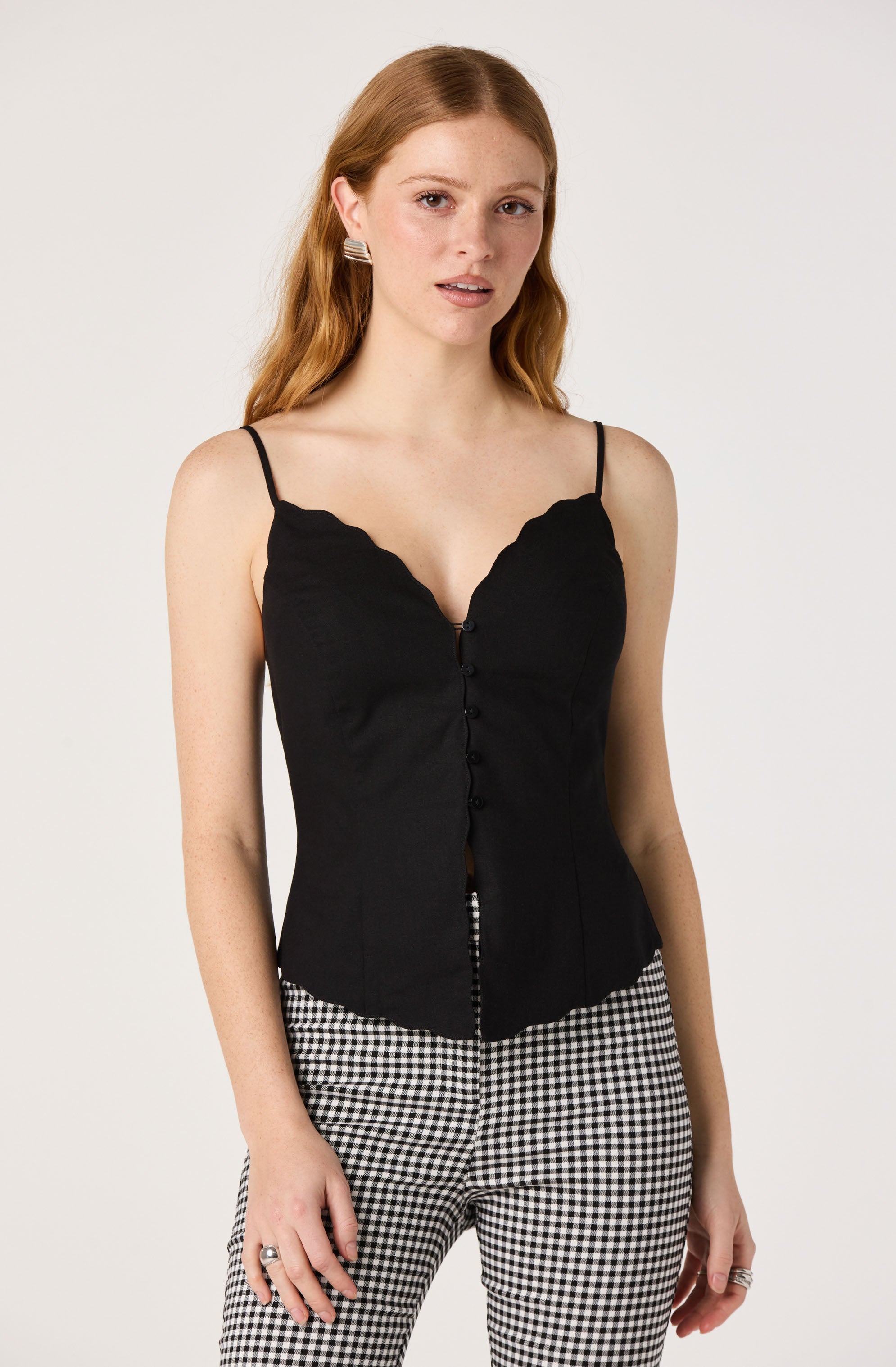 Odette V-Neck Button-Front Tank Top