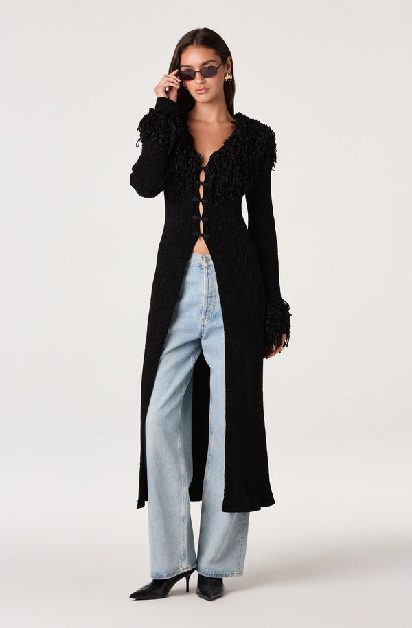 Jadwiga Fringe-Trim Duster Cardigan - ASTR the Label