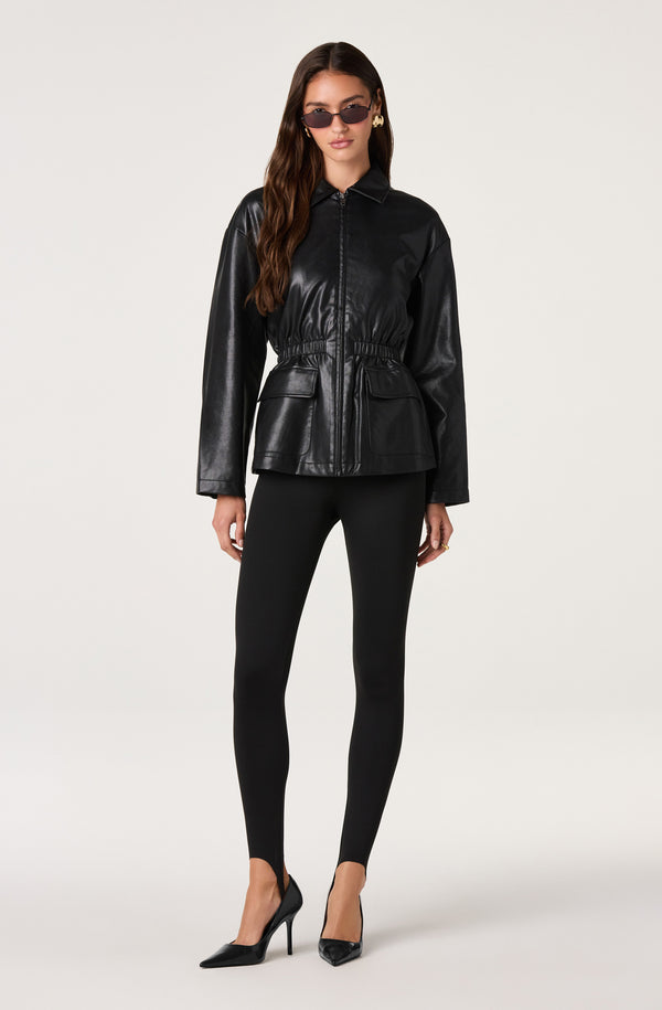 Cavanaugh Faux Leather Peplum Jacket - ASTR the Label