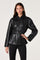 Sticky add to cart - Cavanaugh Faux Leather Peplum Jacket