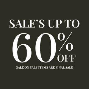 The image features a black background with white text announcing a sale. The text highlights discounts of up to 60% off on sale items. The focus is on the typography, which promotes the sale offer.