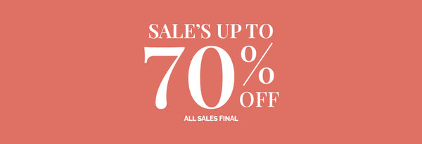 Pink background with white text indicating a sale up to 70% off on clothing.