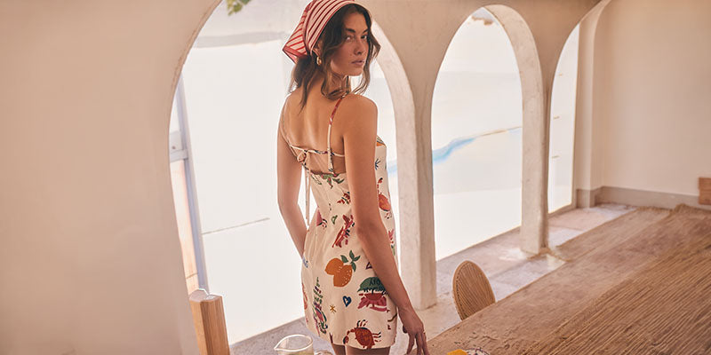 Vinya Plaid Bow-Back Midi Dress