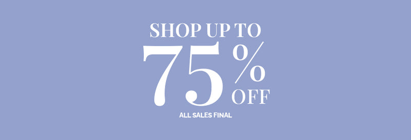 Text on a purple background indicating up to 75% off sale.