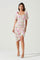 Emma Floral Ruched Bubble Sleeve Midi Dress