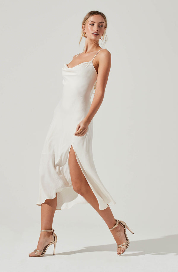midi one shoulder white dress Casa Del Mar One-Shoulder Ruched Midi Dress White