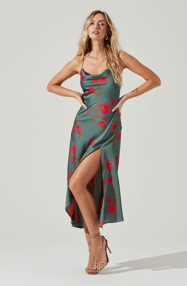 astr the label cowl slip midi dress ASTR the Label | Gaia Floral Midi Dress | Size XS