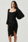 Sticky add to cart - Athens Ruched Puff Sleeve Shimmer Midi Dress