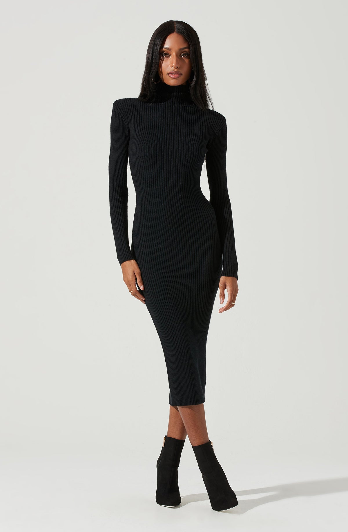 Abilene Long Sleeve Turtleneck Midi Sweater Dress – ASTR The Label