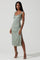 Alva Ruched Lace Trim Midi Dress