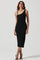 Romi Asymmetrical Neck Bodycon Midi Dress