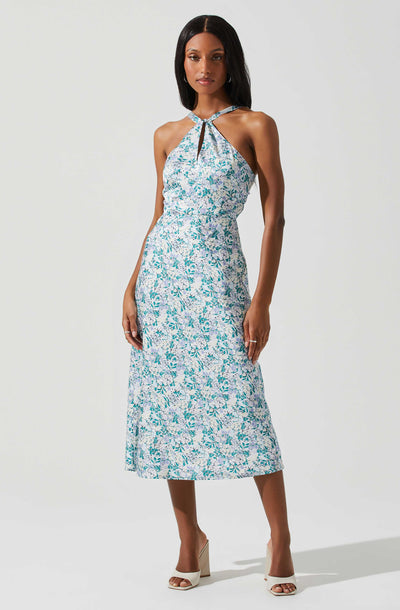 Sandrine Floral Halter Midi Dress