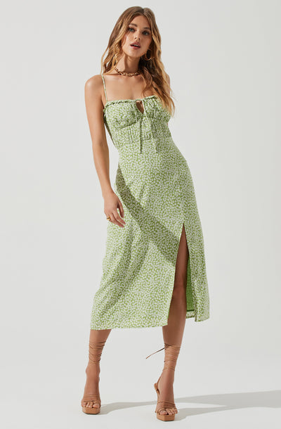 Avalee Ditsy Floral Cutout Midi Dress