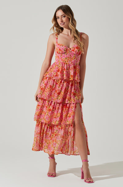 Midsummer Floral Tiered Maxi Dress