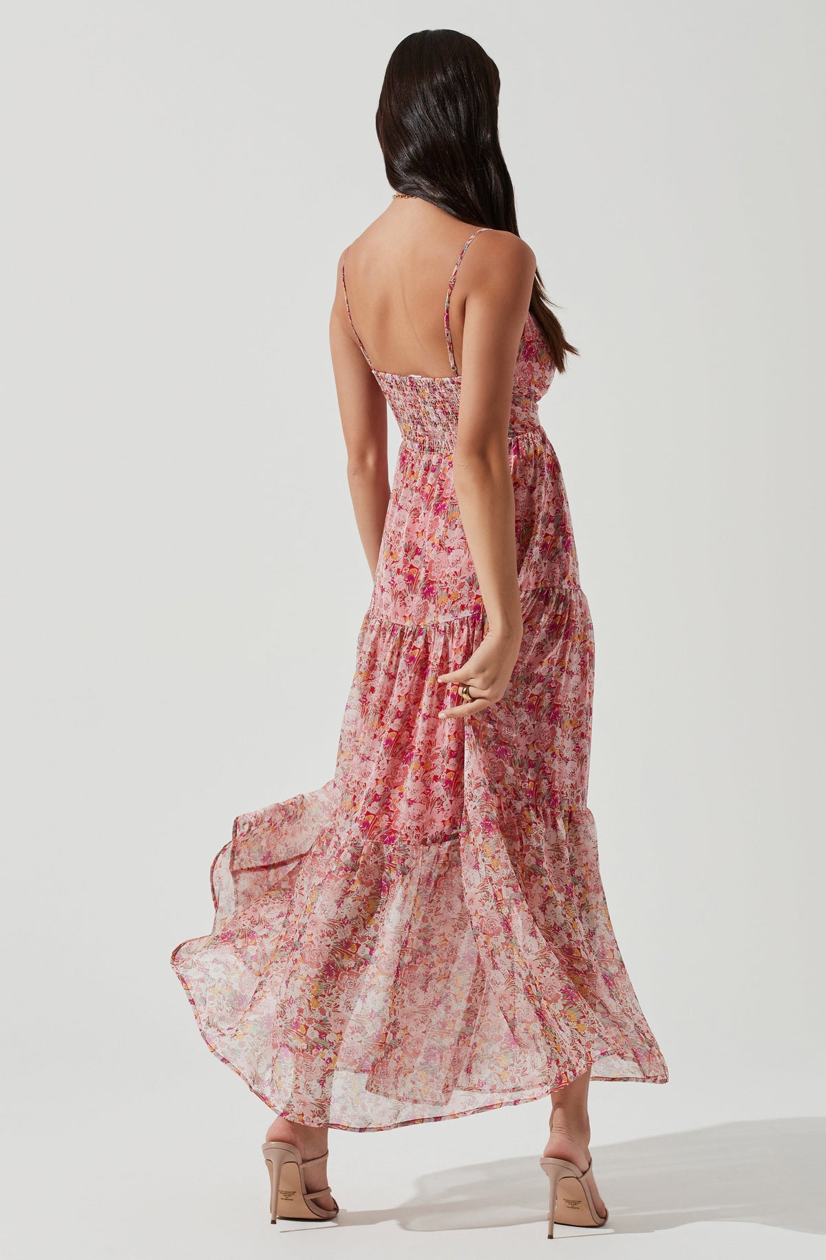 Astr the label floral shop ruched front maxi dress