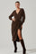 Mazzy Long Sleeve Wrap Midi Dress