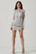 Sticky add to cart - Petrova Satin Front Cutout Long Sleeve Mini Dress