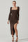 Vanozza Metallic Long Sleeve Midi Dress
