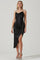 Anika Satin Rhinestone Embellished Midi Dress