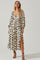 Yaretzi Geometric Print Cutout Midi Dress