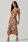 Mariela Abstract Satin Midi Dress