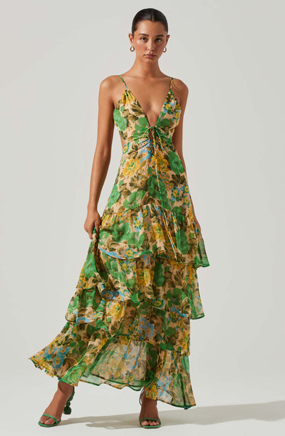 Aneira Floral Tiered Maxi Dress – ASTR The Label