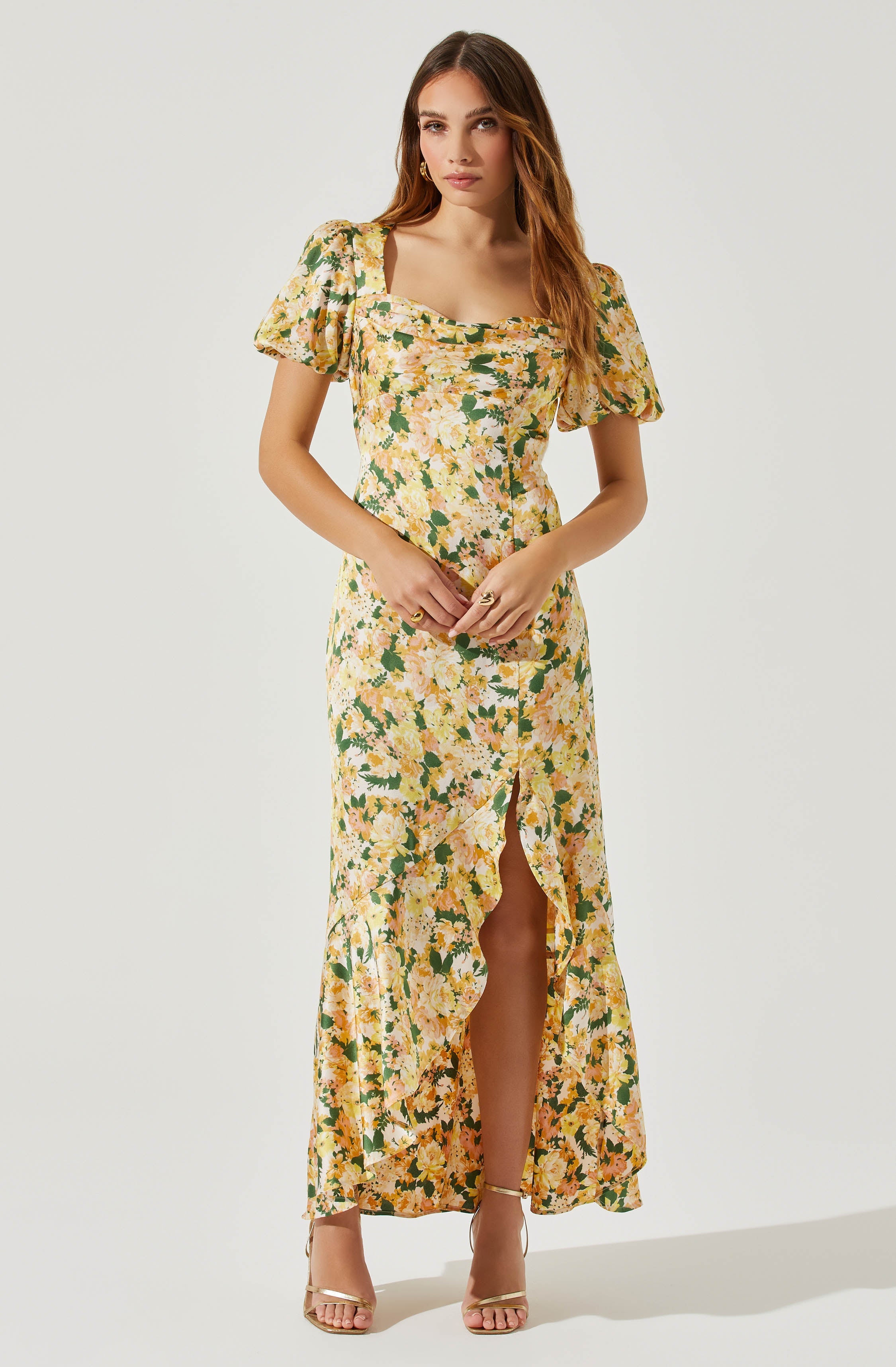 Dayanara Puff Sleeve Floral Maxi Dress – ASTR The Label