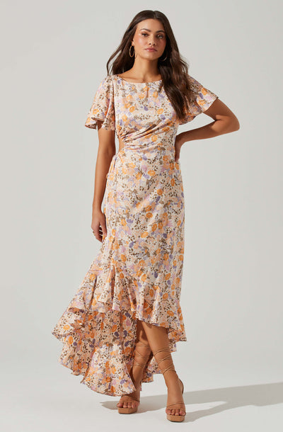Veida Floral Cutout Midi Dress