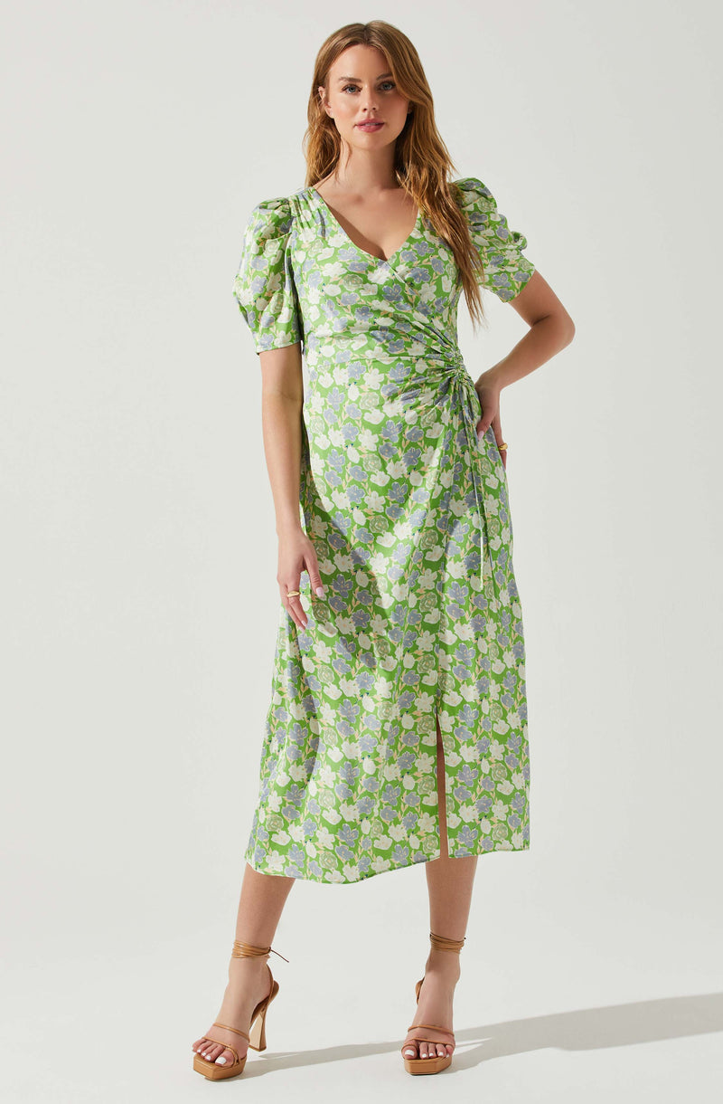 Split Neck Flare Dress - This dress is bold, retro, and fashionable, making it a must-have.