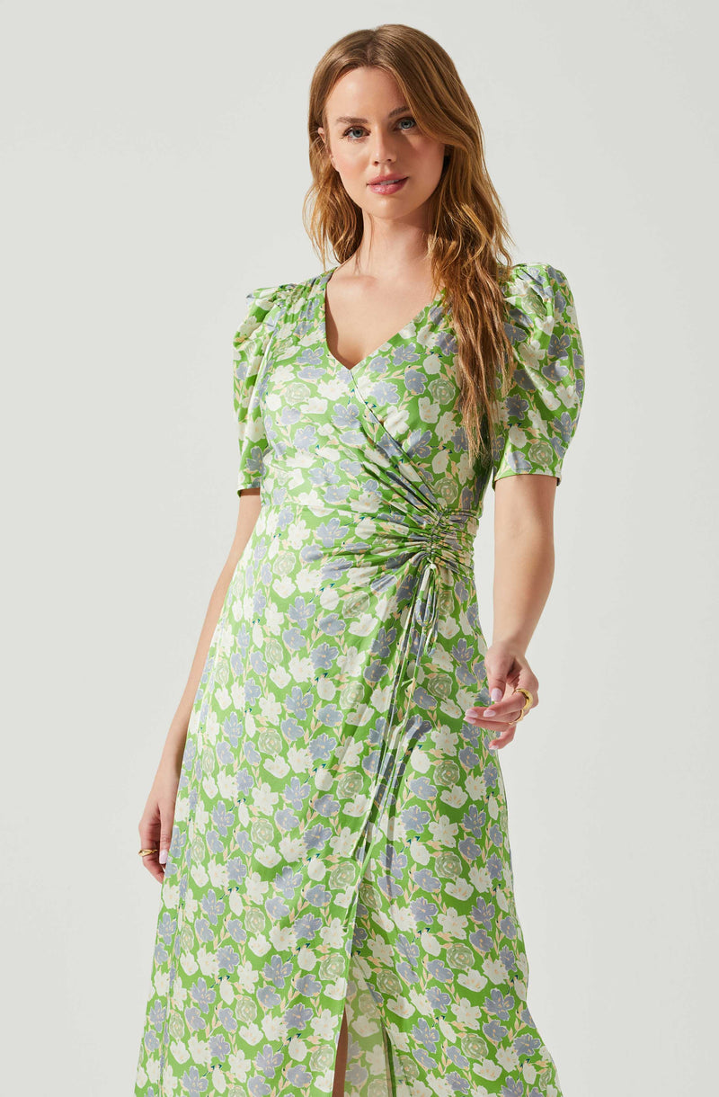 Split Neck Flare Dress - This dress is bold, retro, and fashionable, making it a must-have.