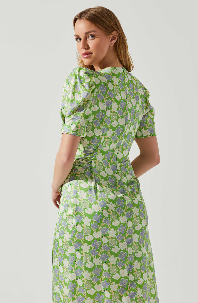 Split Neck Flare Dress - This dress is bold, retro, and fashionable, making it a must-have.
