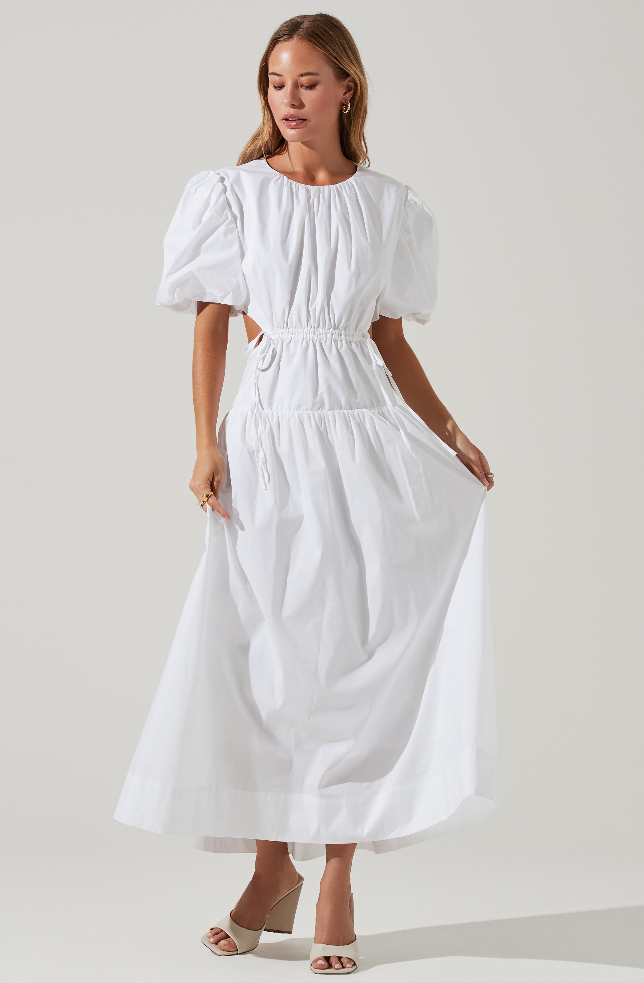 Shelby Puff Sleeve Open Back Maxi Dress – ASTR The Label
