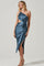 Martina Satin Side Cutout One Shoulder Midi Dress