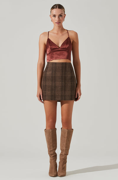Brina Plaid Mini Skirt