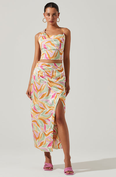 Loretta Abstract Print Midi Skirt