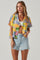 Tourist Abstract Print Button Down Top