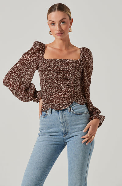 Tonina Floral Puff Sleeve Top