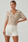 Cambria Collared Short Sleeve Knit Sweater