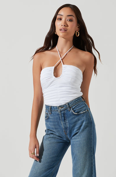 Shayne Ruched Halter Bodysuit