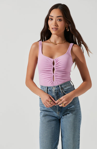 Highgrove Ruched Front Cutout Bodysuit