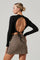 Kae Open Back Waffle Knit Crop Top