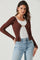 Sticky add to cart - Angelique Ribbed Knit Chain Detail Cardigan