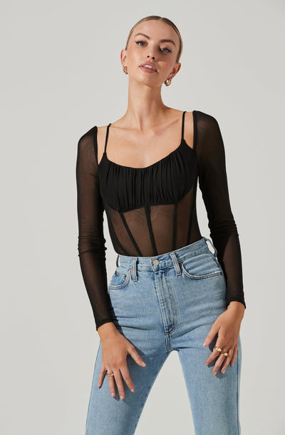 Vienna Mesh Long Sleeve Bodysuit