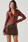 Shannon Satin Ruched Long Sleeve Top