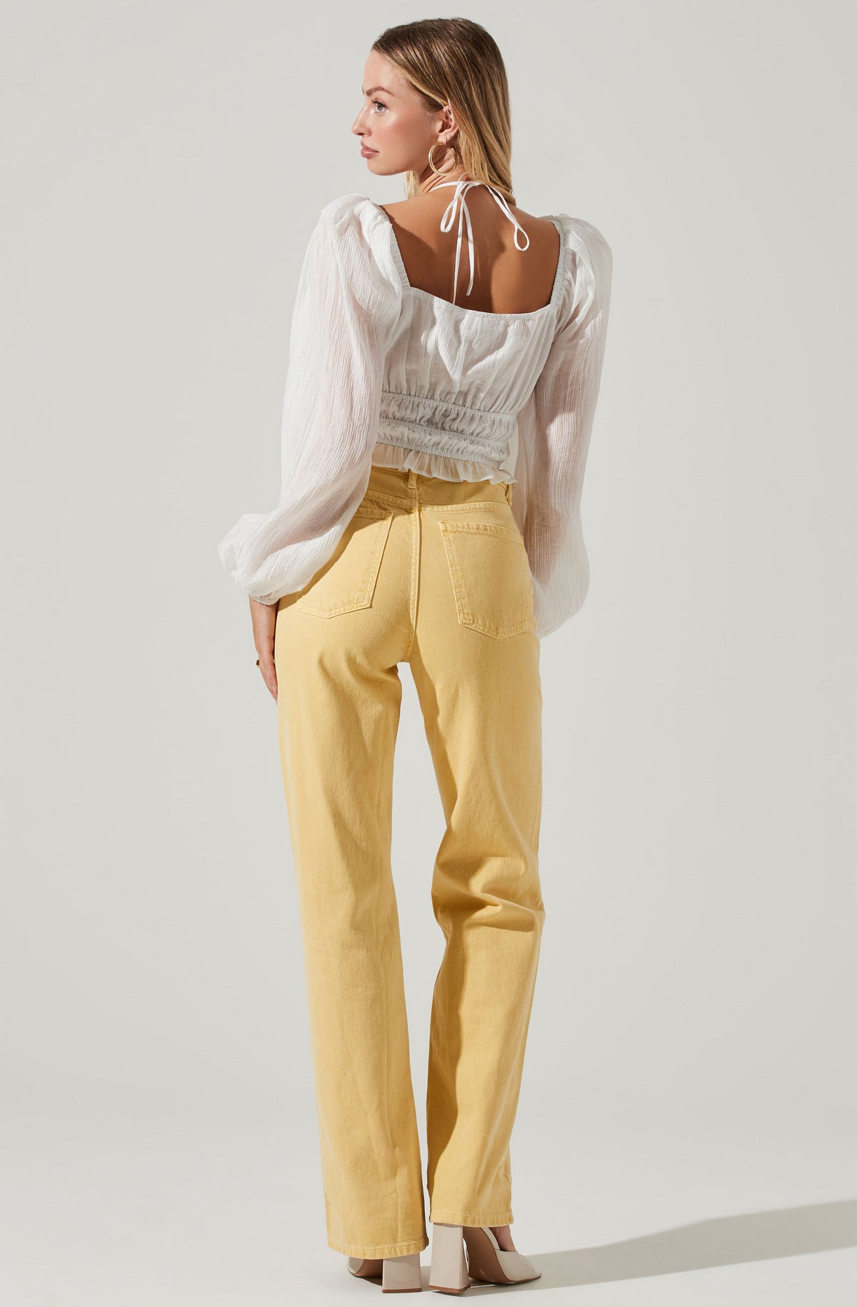 Bonnie Floral Plisse Long Sleeve Crop Top – ASTR The Label